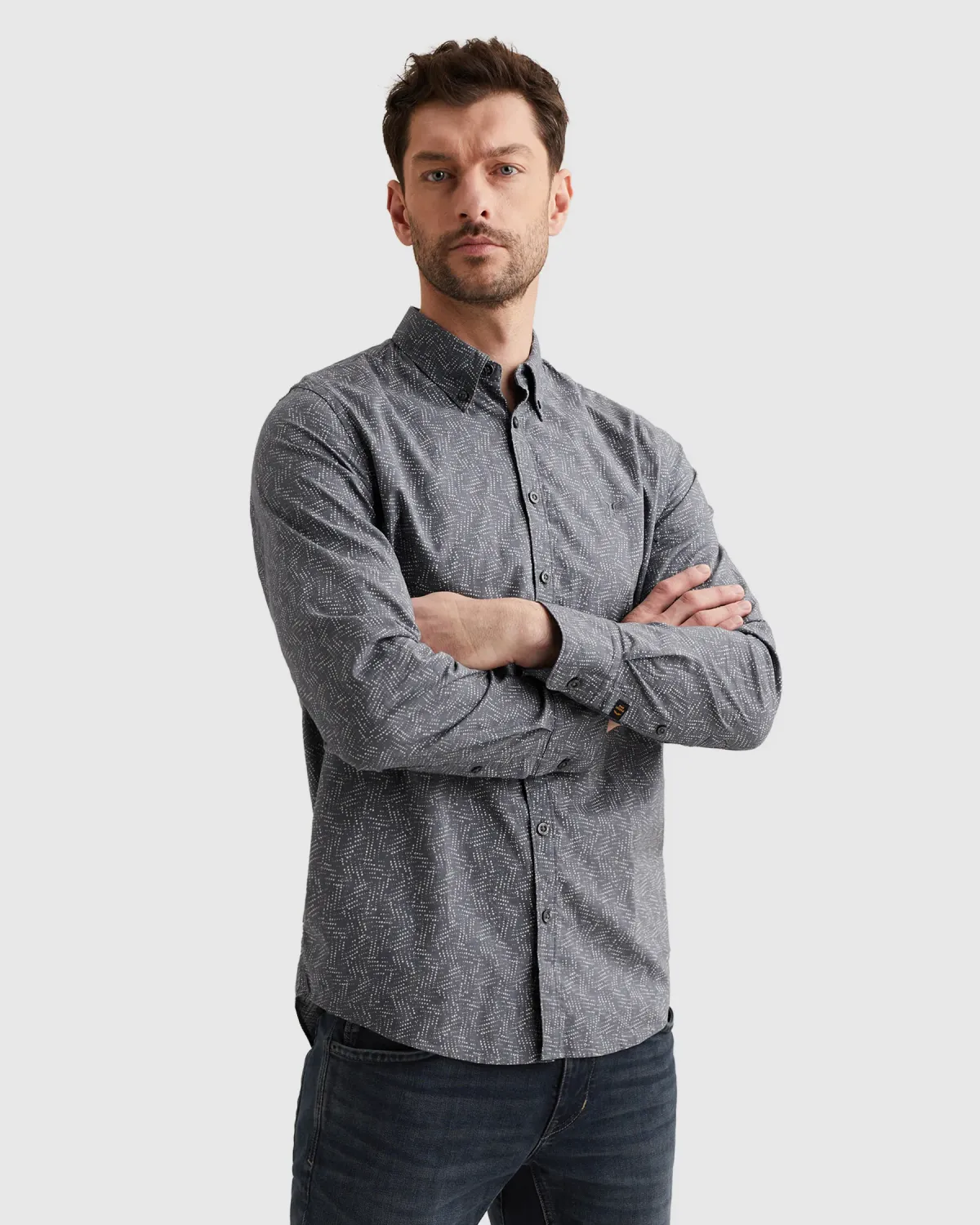 PME Legend Overhemd met allover print en button down kraag