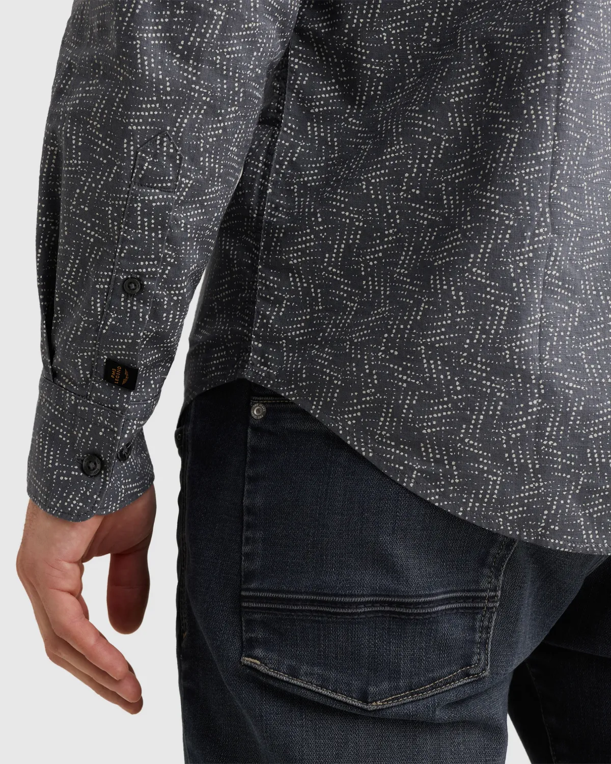 PME Legend Overhemd met allover print en button down kraag