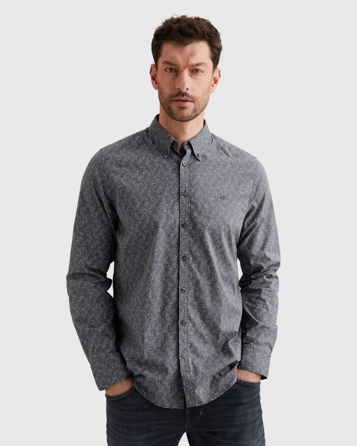 PME Legend Overhemd met allover print en button down kraag