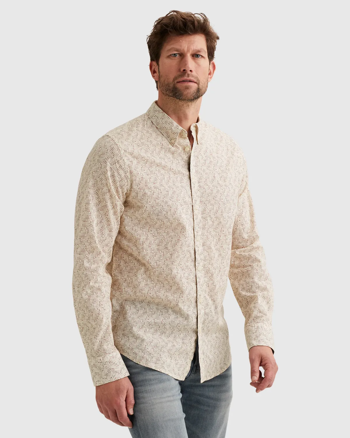 PME Legend Overhemd met allover print en button down kraag