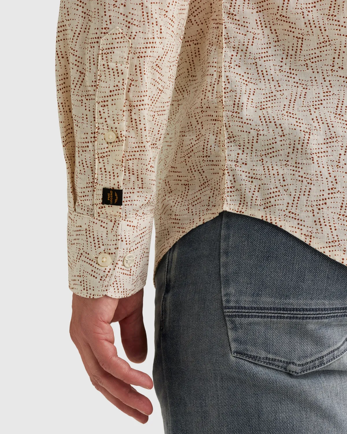 PME Legend Overhemd met allover print en button down kraag