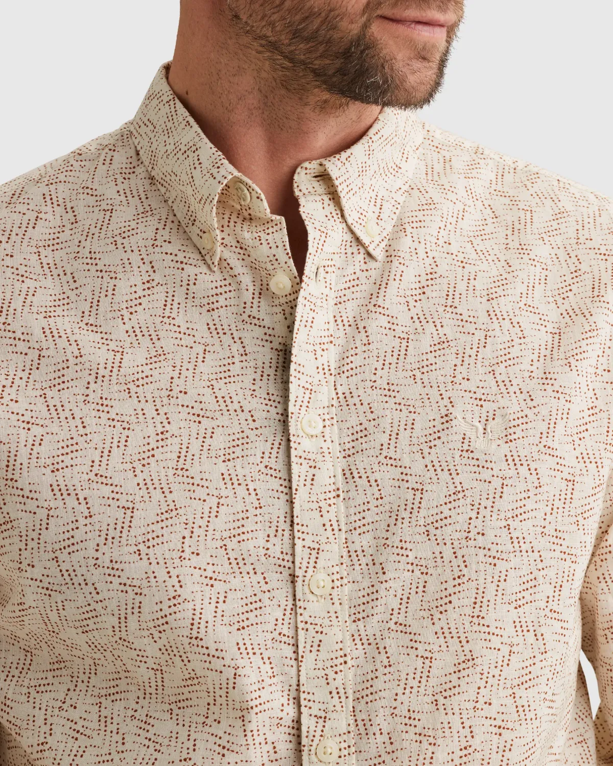 PME Legend Overhemd met allover print en button down kraag