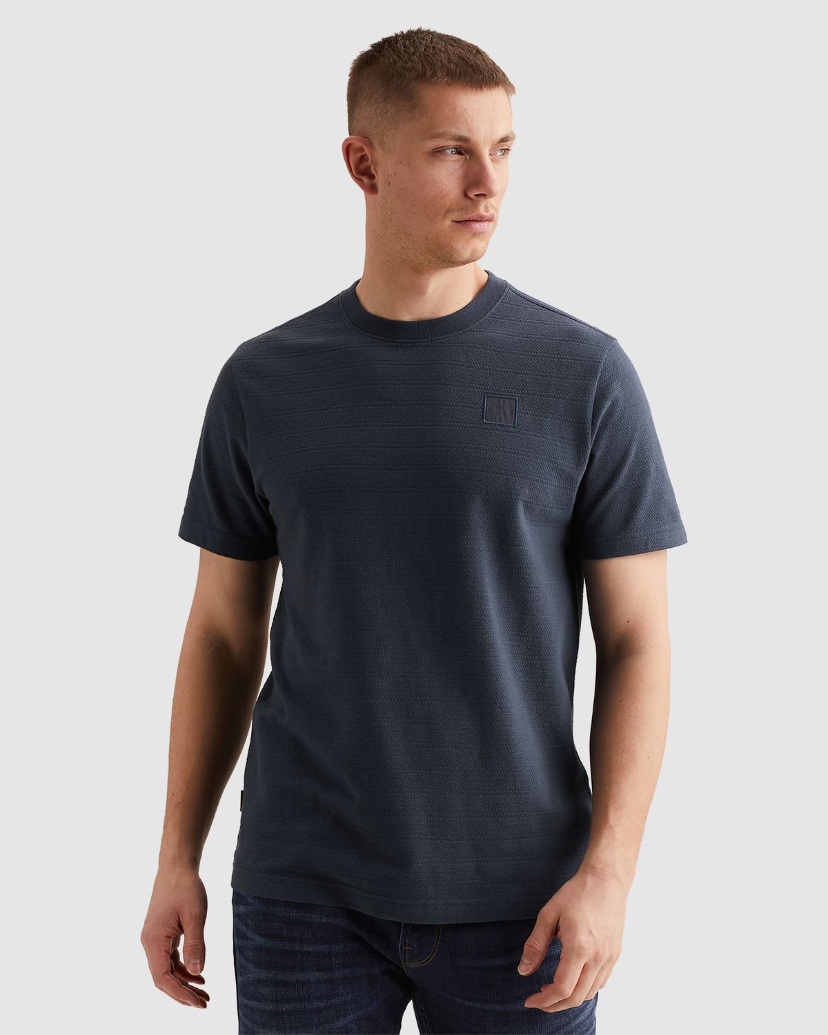 PME Legend T-shirt met jacquard streeppatroon PTSS2602563-5116
