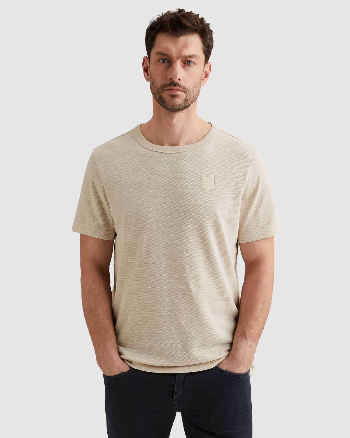 PME Legend T-shirt met jacquard streeppatroon PTSS2602563