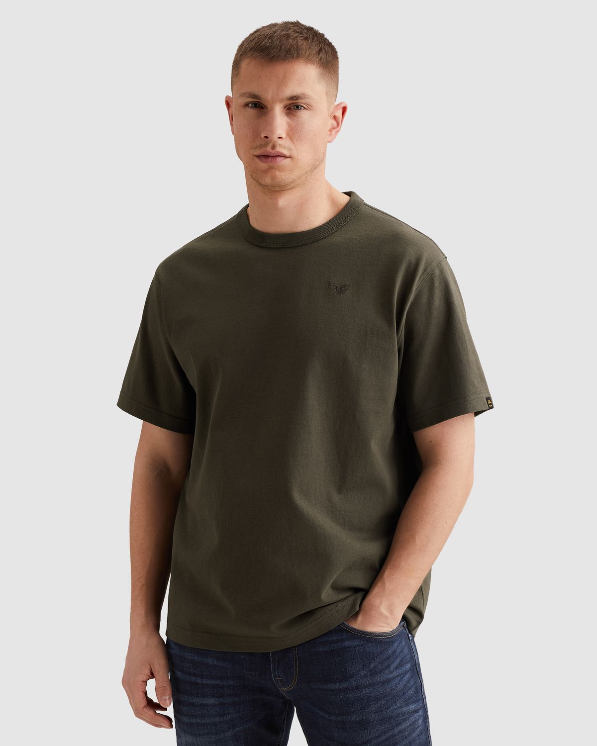 PME Legend Relaxed fit T-shirt met geborduurd logo PTSS2602598-8039