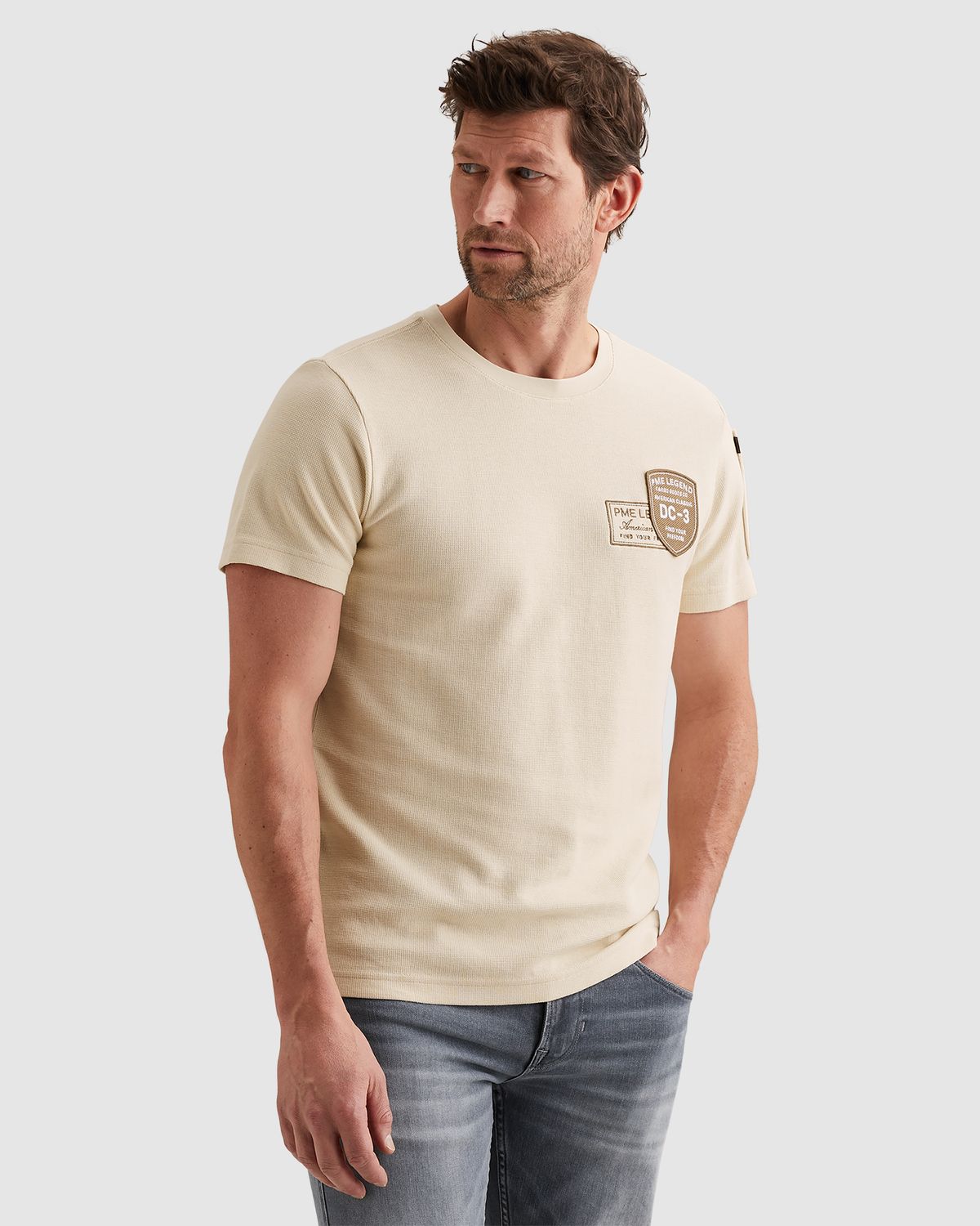 PME Legend T-shirt met artwork en flight pocket PTSS2602572-7013