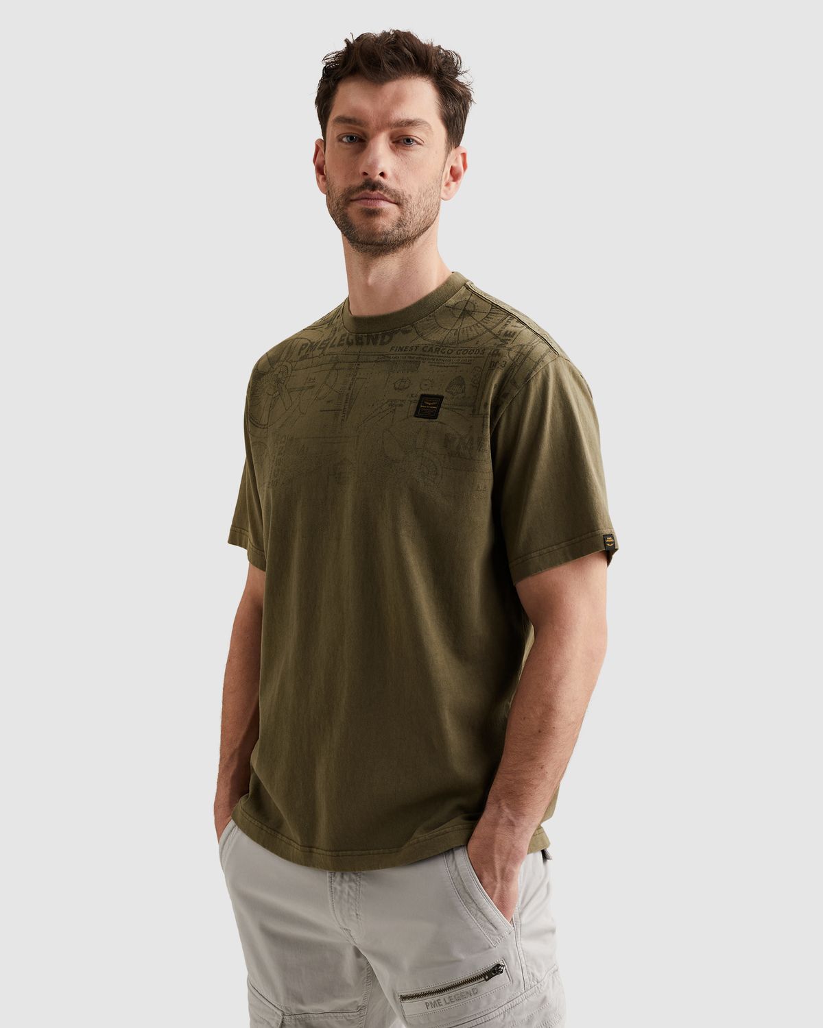 PME Legend Relaxed fit T-shirt met artwork PTSS2602557-6415