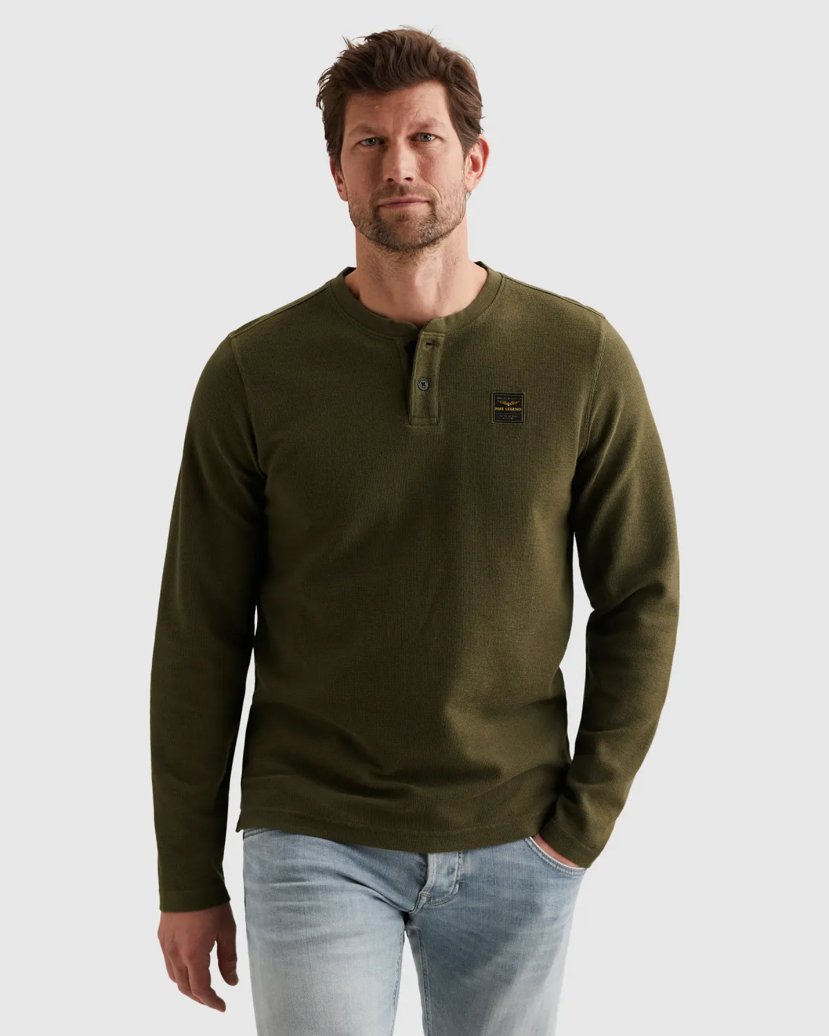 PME Legend Henley T-shirt met lange mouwen