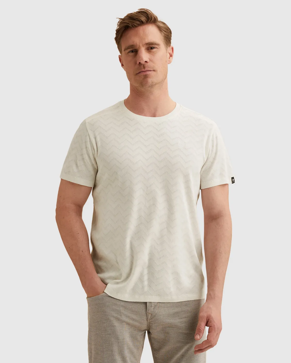 Vanguard T-shirt van jersey met jacquardpatroon