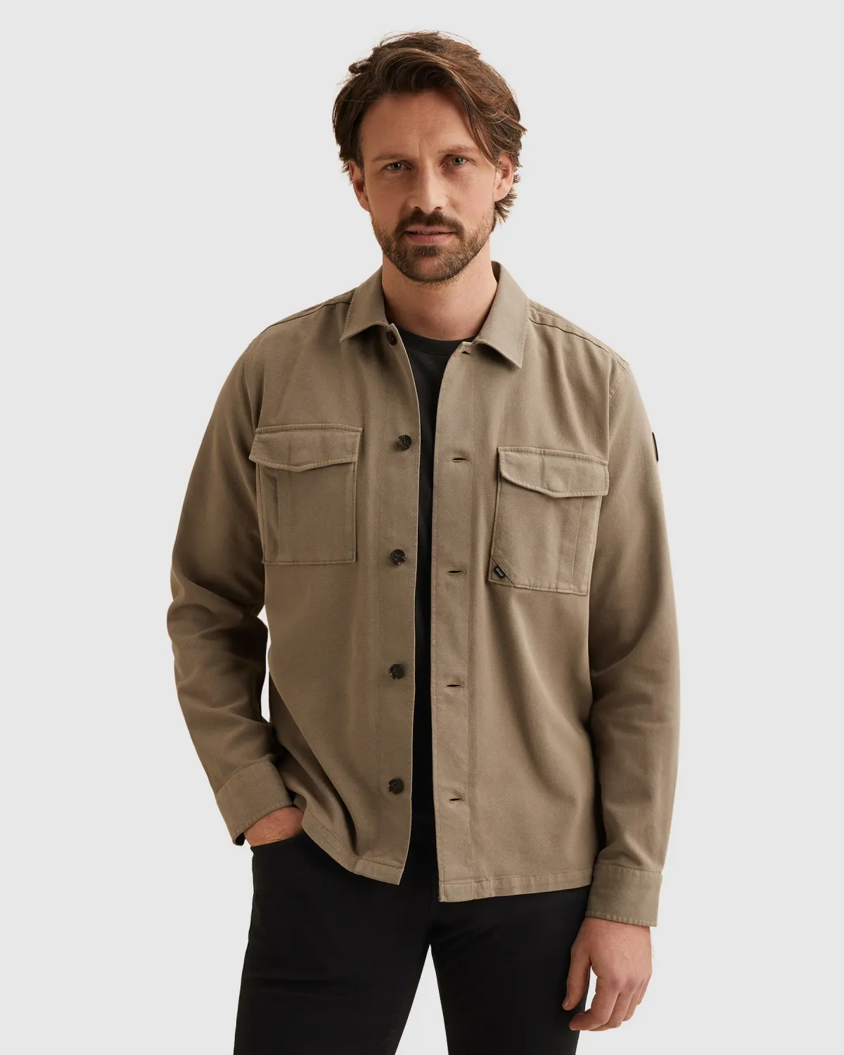 Vanguard Shirt jacket met structuur en garment-dye wassing VSI2602207-8025