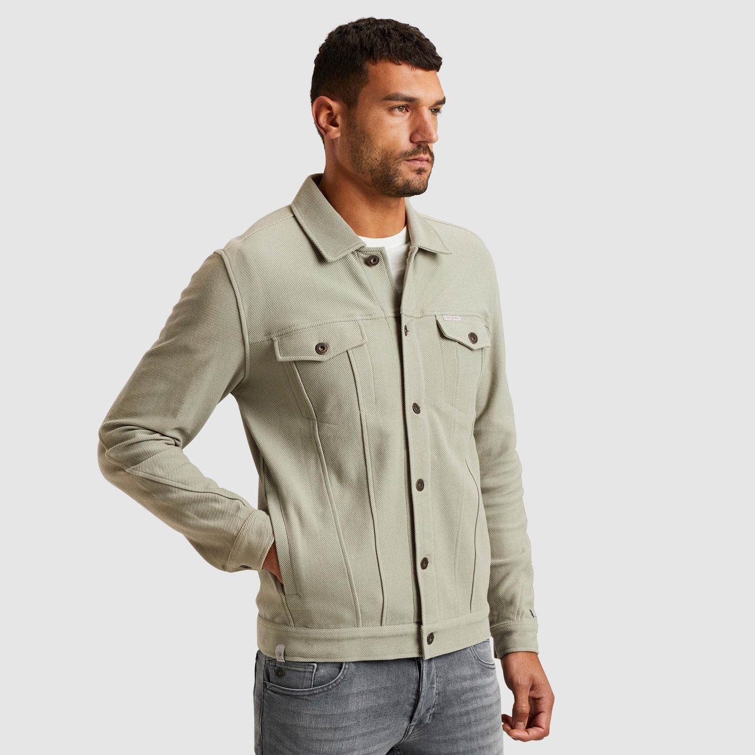 Cast Iron | Trucker jacket van sweatstof CSW2502404-6159
