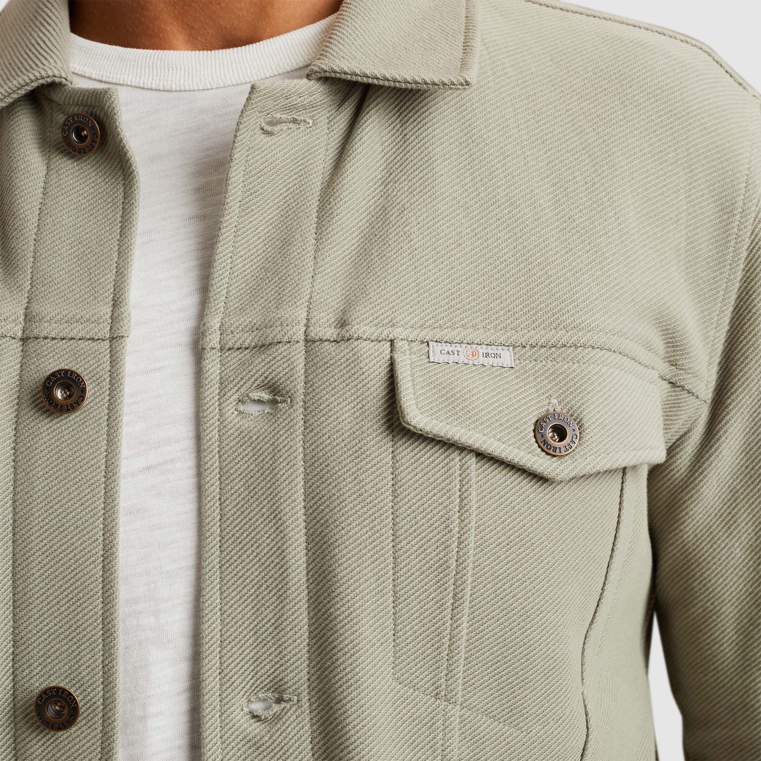 Cast Iron | Trucker jacket van sweatstof CSW2502404-6159