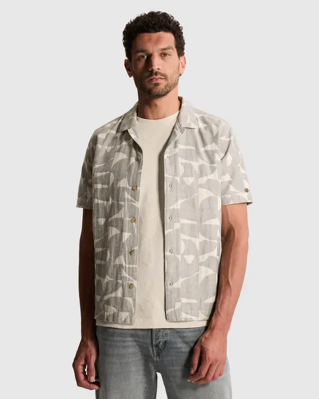 Cast Iron Shirt with jacquard pattern and short sleeves CSIS2604274-9117