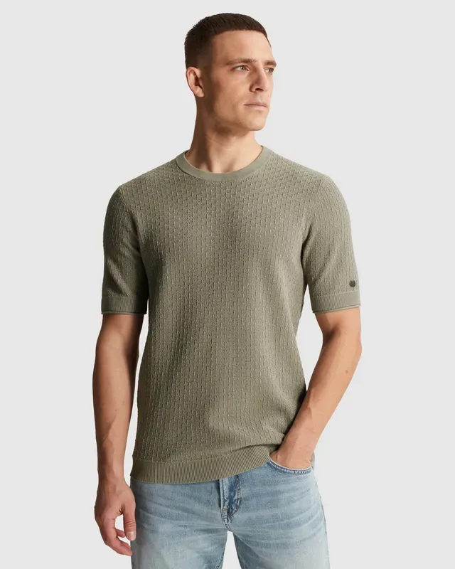 Cast Iron Knitted T-shirt in cotton/modal CTSS2602507-6478