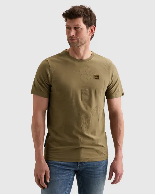 PME Legend T-shirt met allover jacquardpatroon
