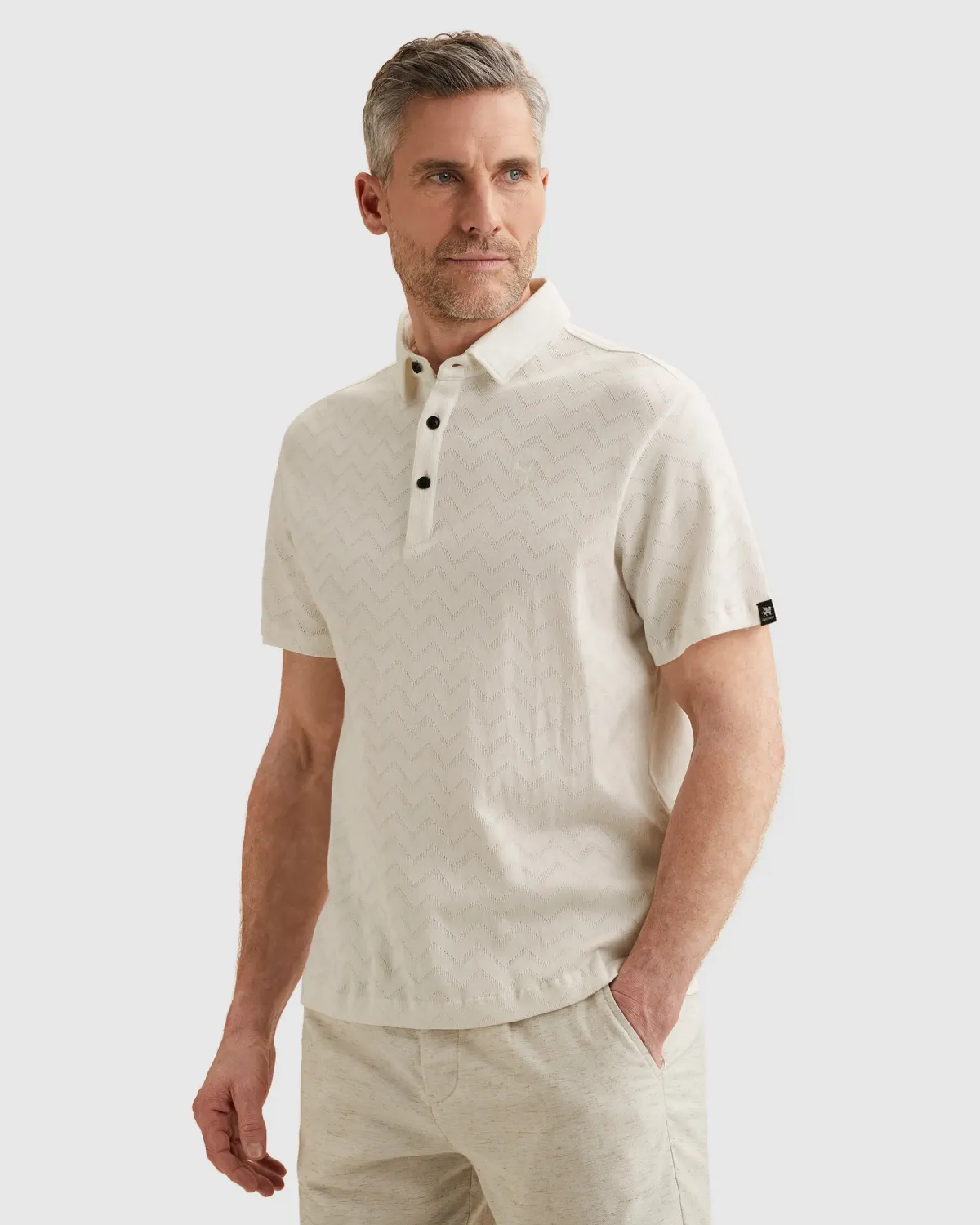 Vanguard Polo van jersey met jacquardpatroon