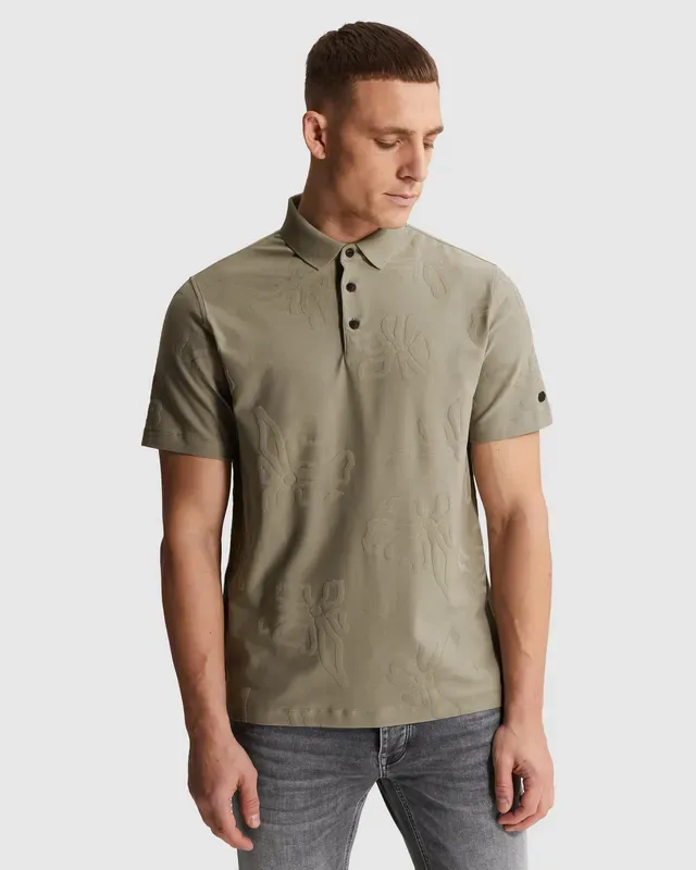 Cast Iron Polo shirt with allover jacquard pattern CPSS2605897-6148