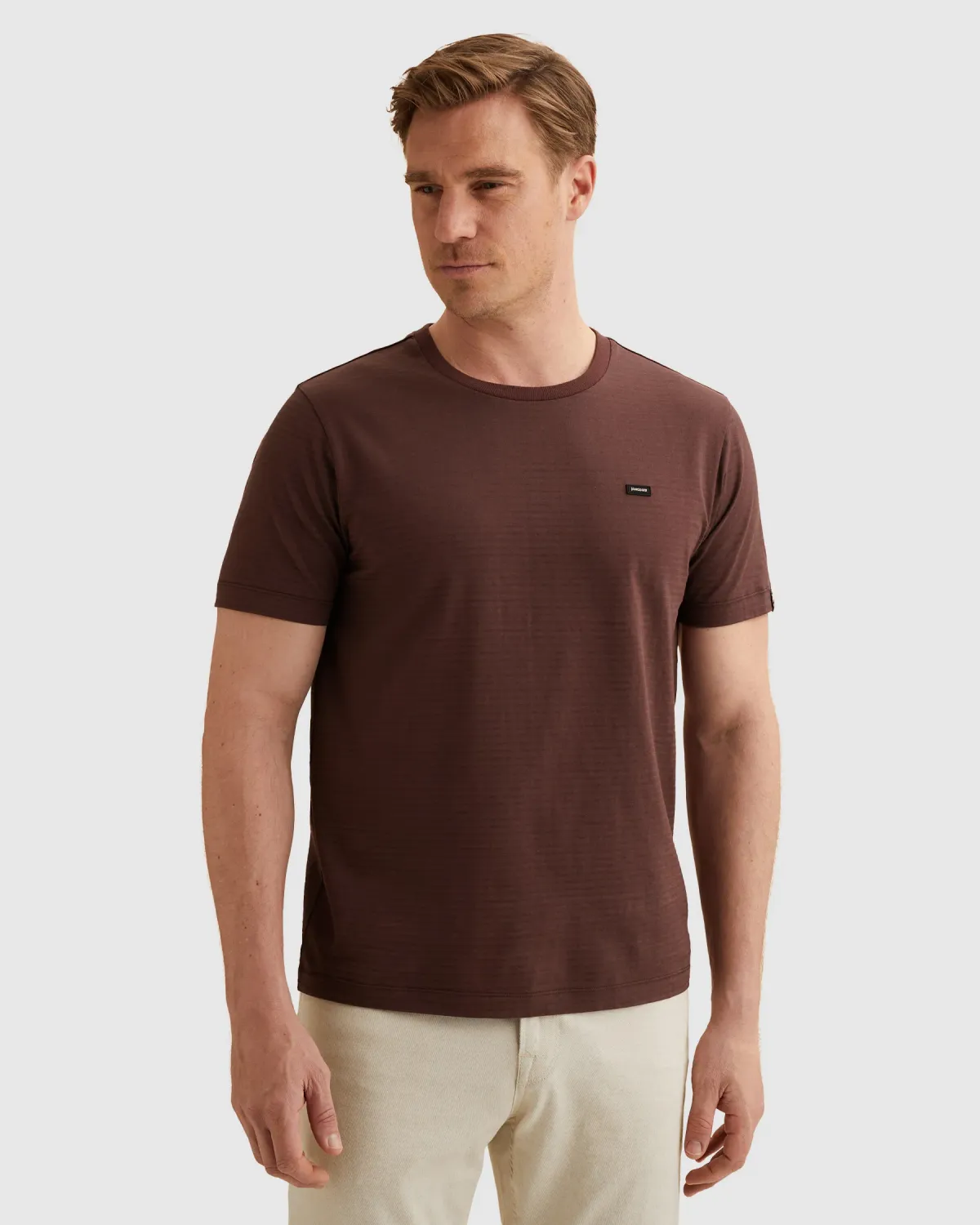 Vanguard T-shirt van 100% katoen met subtiel glanzende finish