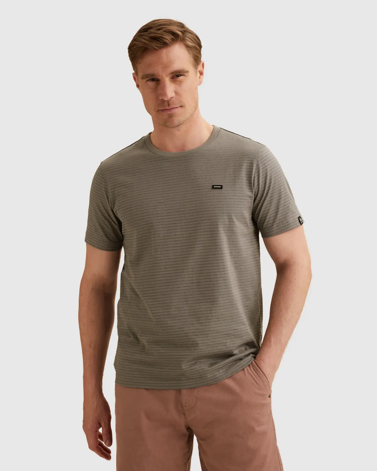 Vanguard T-shirt van 100% katoen met subtiel glanzende finish