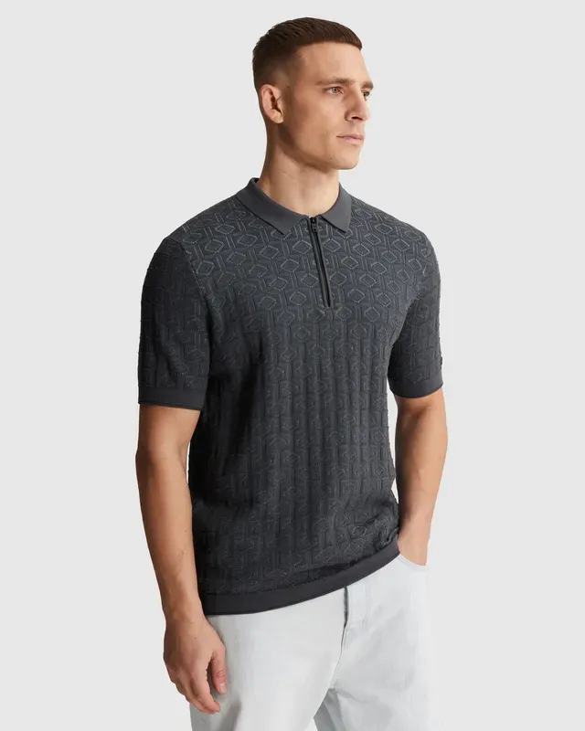Cast Iron Polo shirt in cotton/modal 