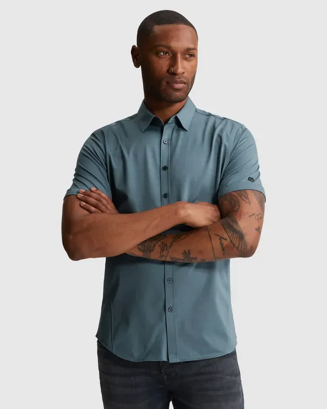 Cast Iron Shirt with short sleeves in lightweight jersey CSIS2604262-5414