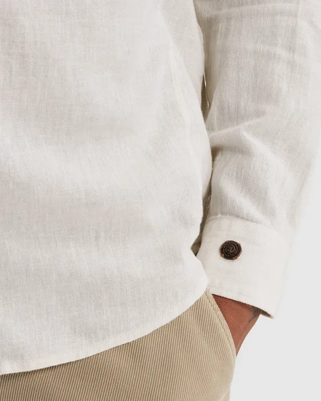 Cast Iron Long sleeve shirt Cotton linen yar Silver Birch CSI2604250