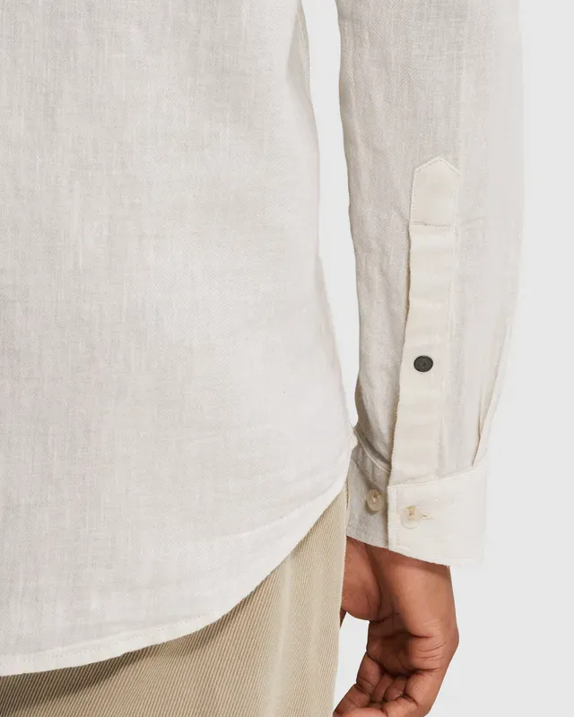 Cast Iron Long sleeve shirt Cotton linen yar Silver Birch CSI2604250