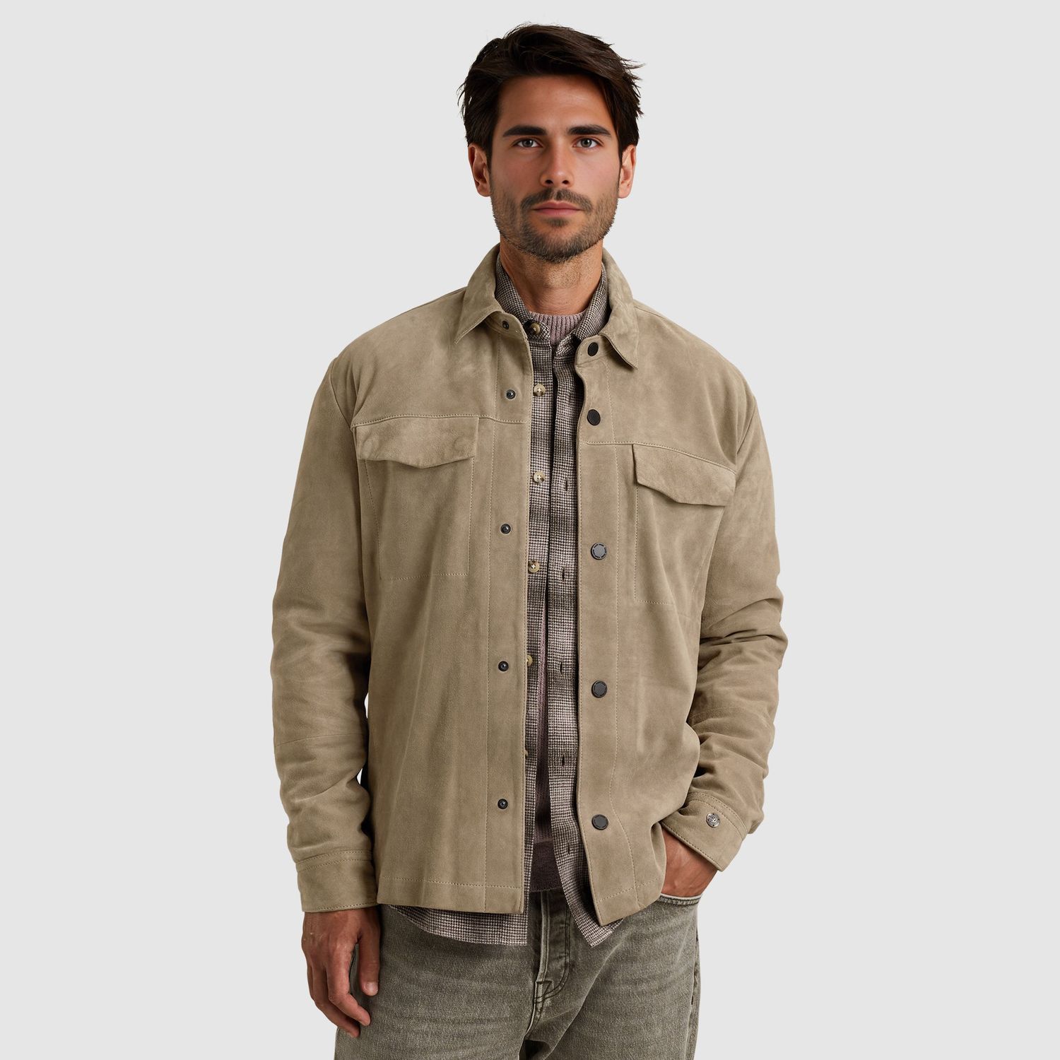 Cast Iron | Shirt jacket van suède CSI2509229-7146