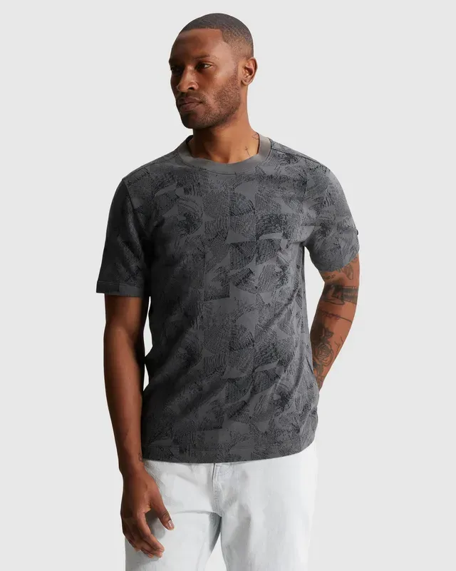 Cast Iron T-shirt in piqué with jacquard pattern CTSS2604589-9117