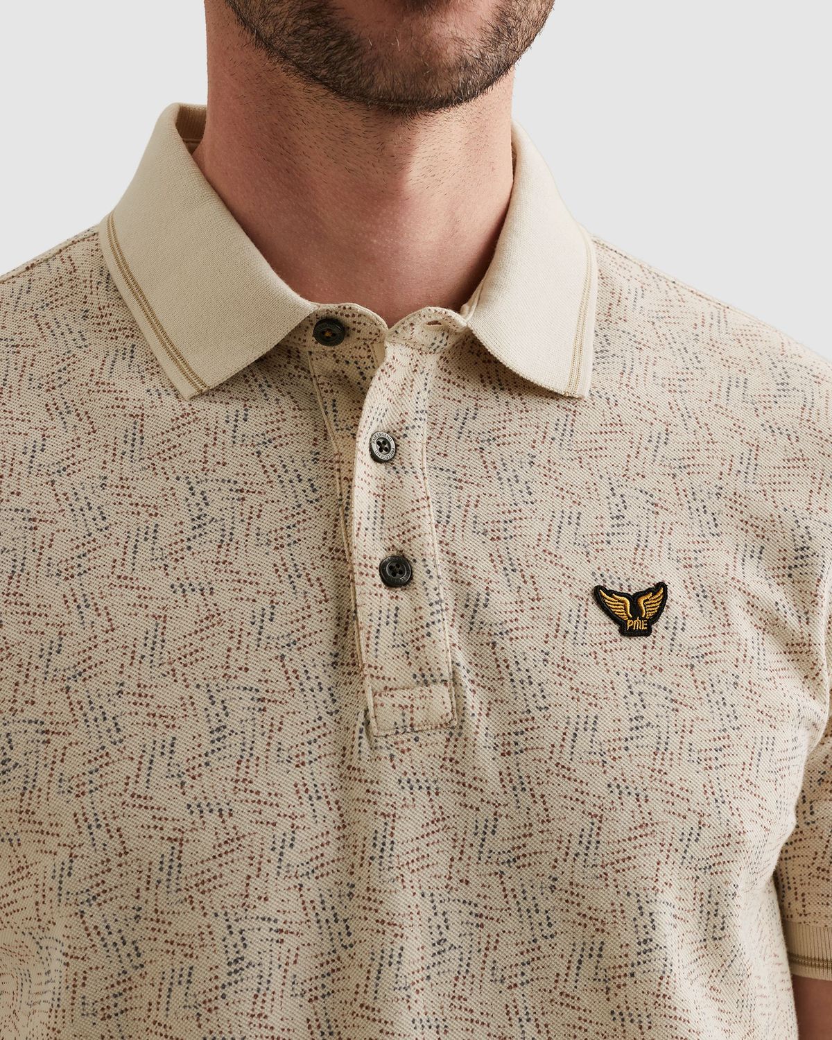 PME Legend | Polo met allover print en ribkraag PPSS2602852-7013