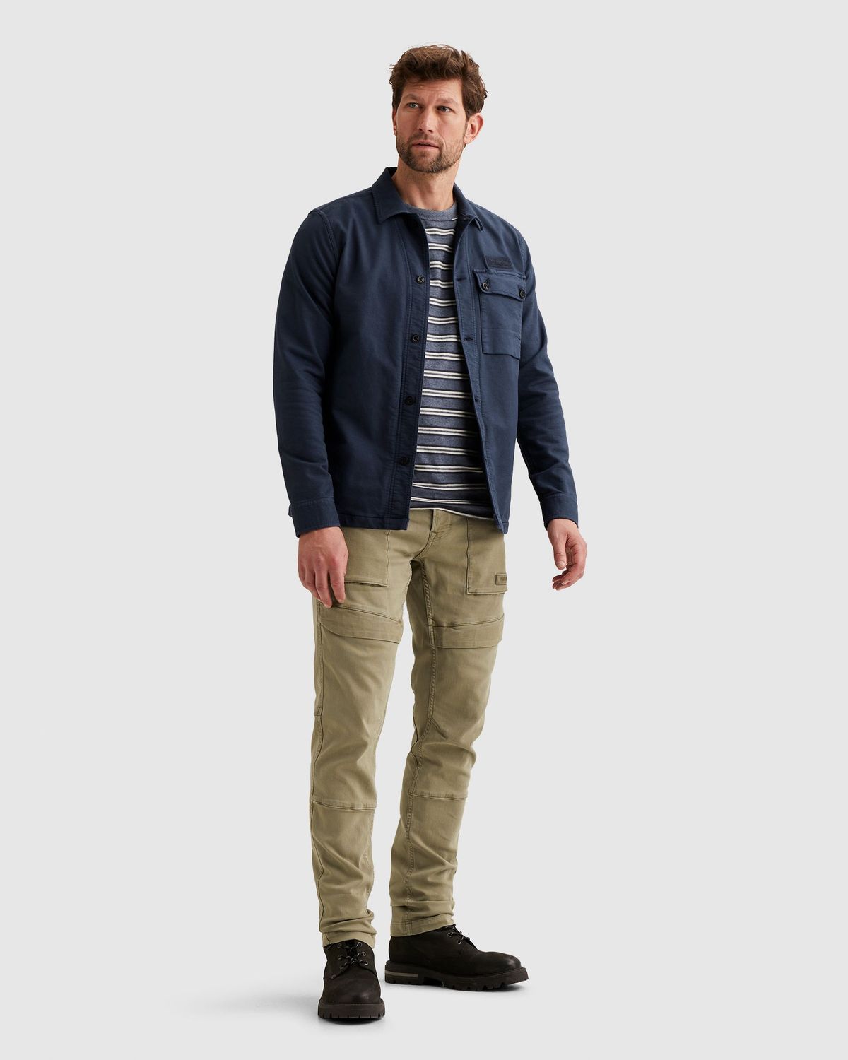 PME Legend Shirt jacket met garment-dye wassing en knoopsluiting