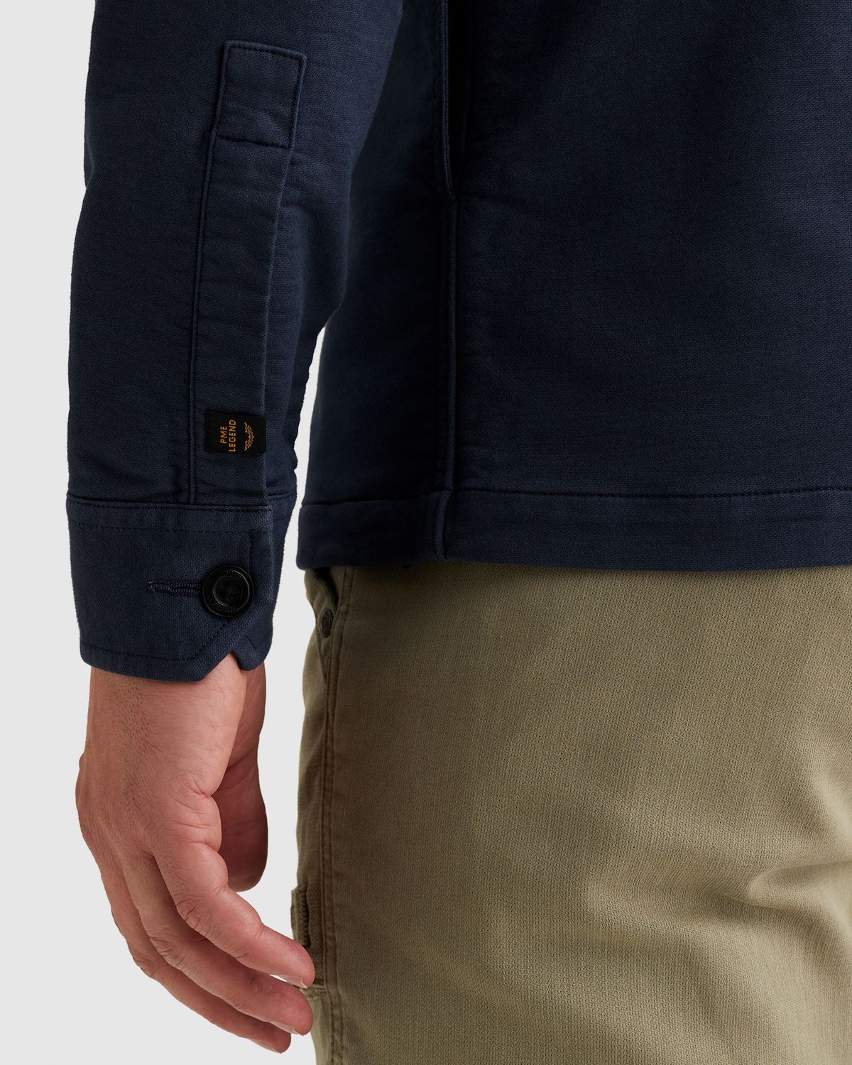 PME Legend Shirt jacket met garment-dye wassing en knoopsluiting