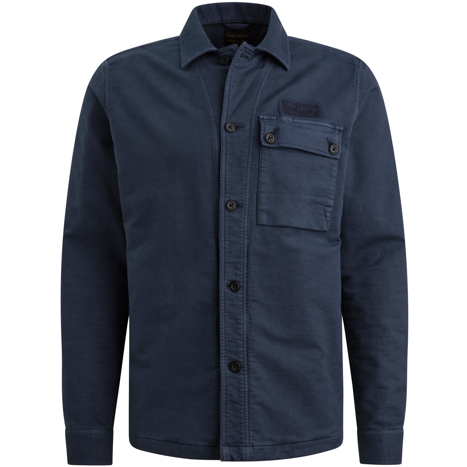 PME Legend Shirt jacket met garment-dye wassing en knoopsluiting