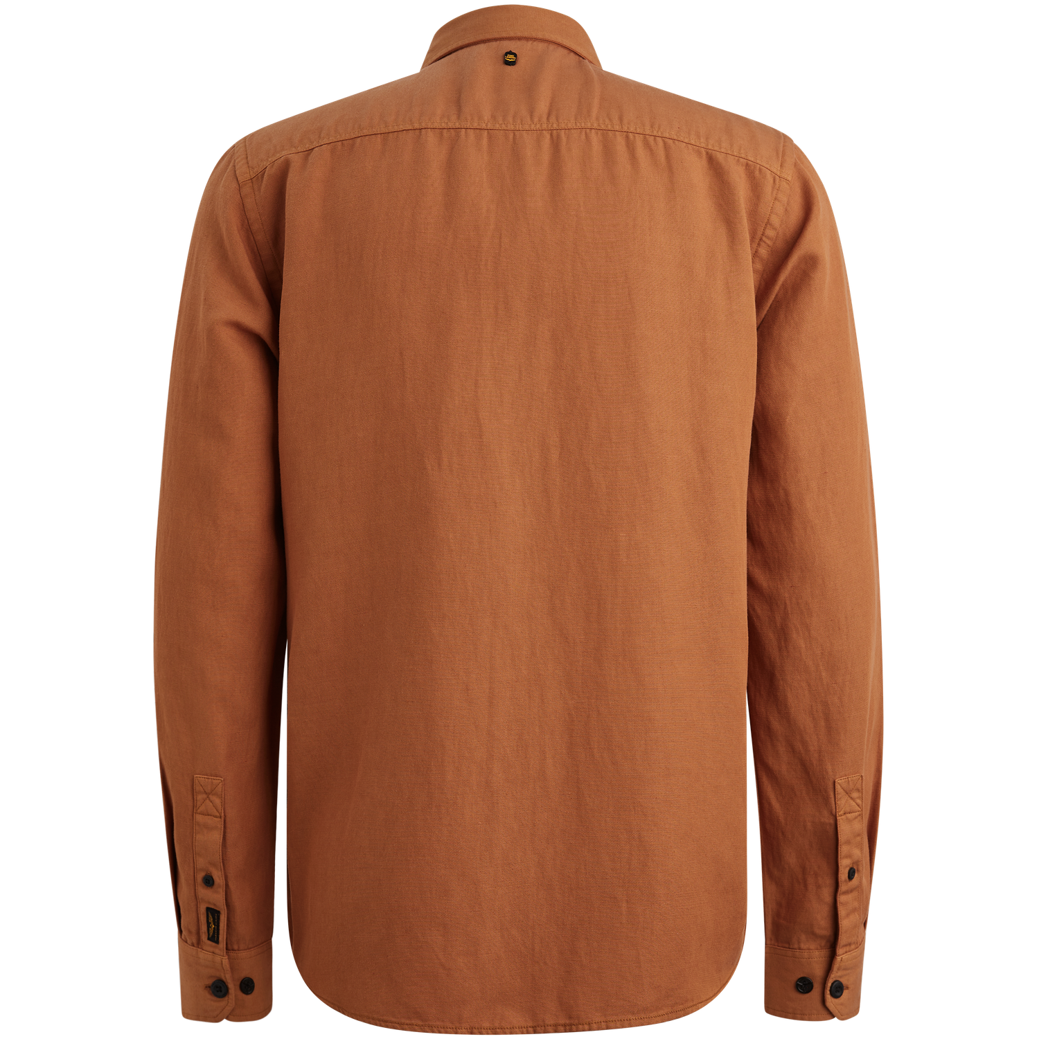 PME Legend Overhemd van katoen/linnen met stitching details