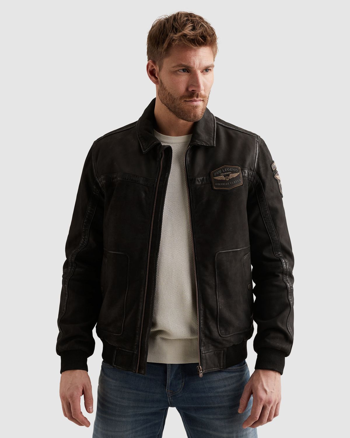 PME Legend Flight jacket SUMMER HUDSON Sheep Moonless Night PLJ650012-9070