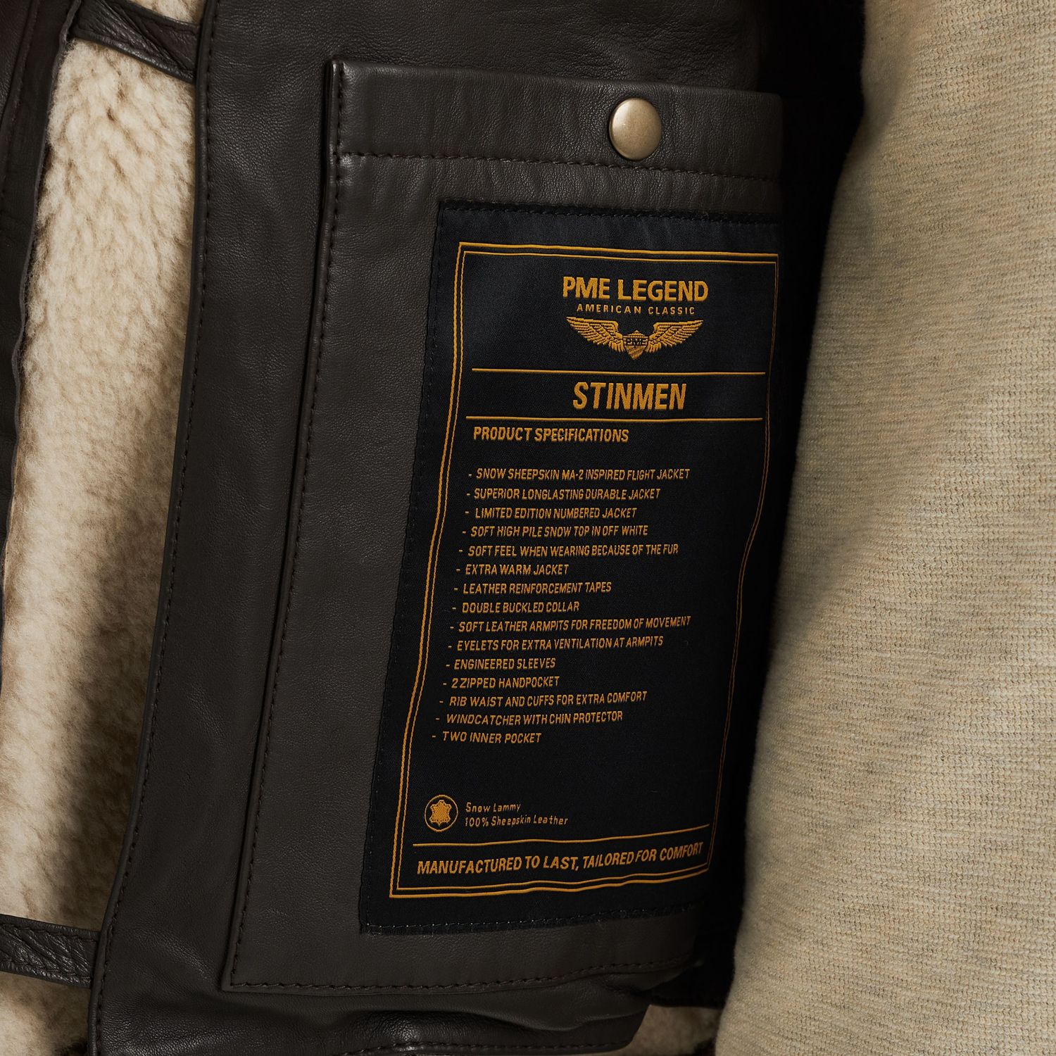 PME Legend | Stinmen leren jas PLJ2509705-8225