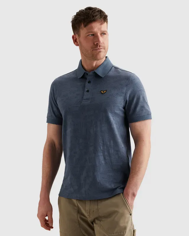 PME Legend Polo met allover jacquardpatroon 