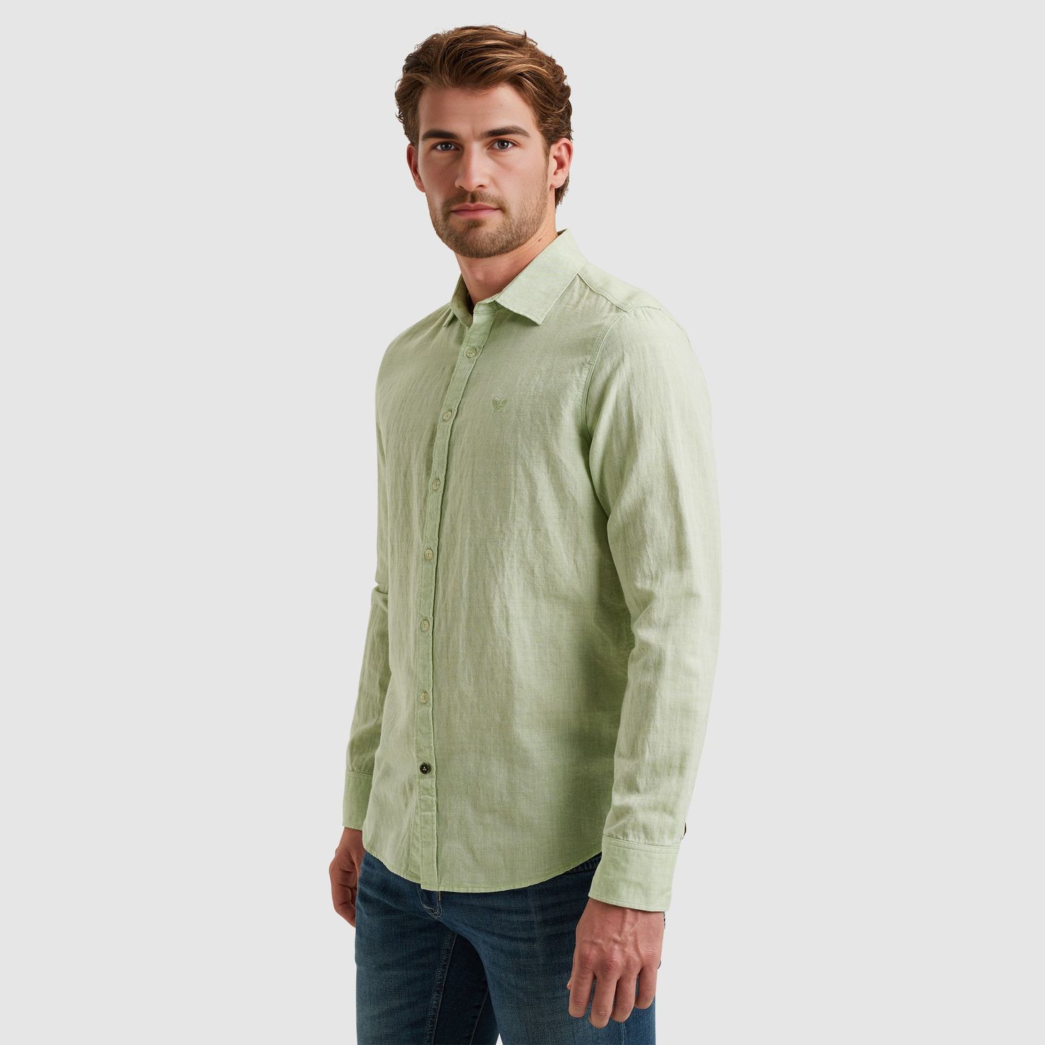 PME Legend | Overhemd van een katoen/linnen blend PSI2504200-6258