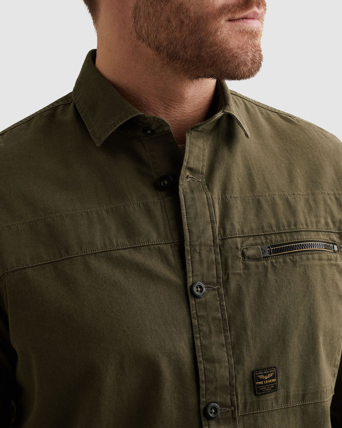 PME Legend Shirt jacket met knoopsluiting en borstzak