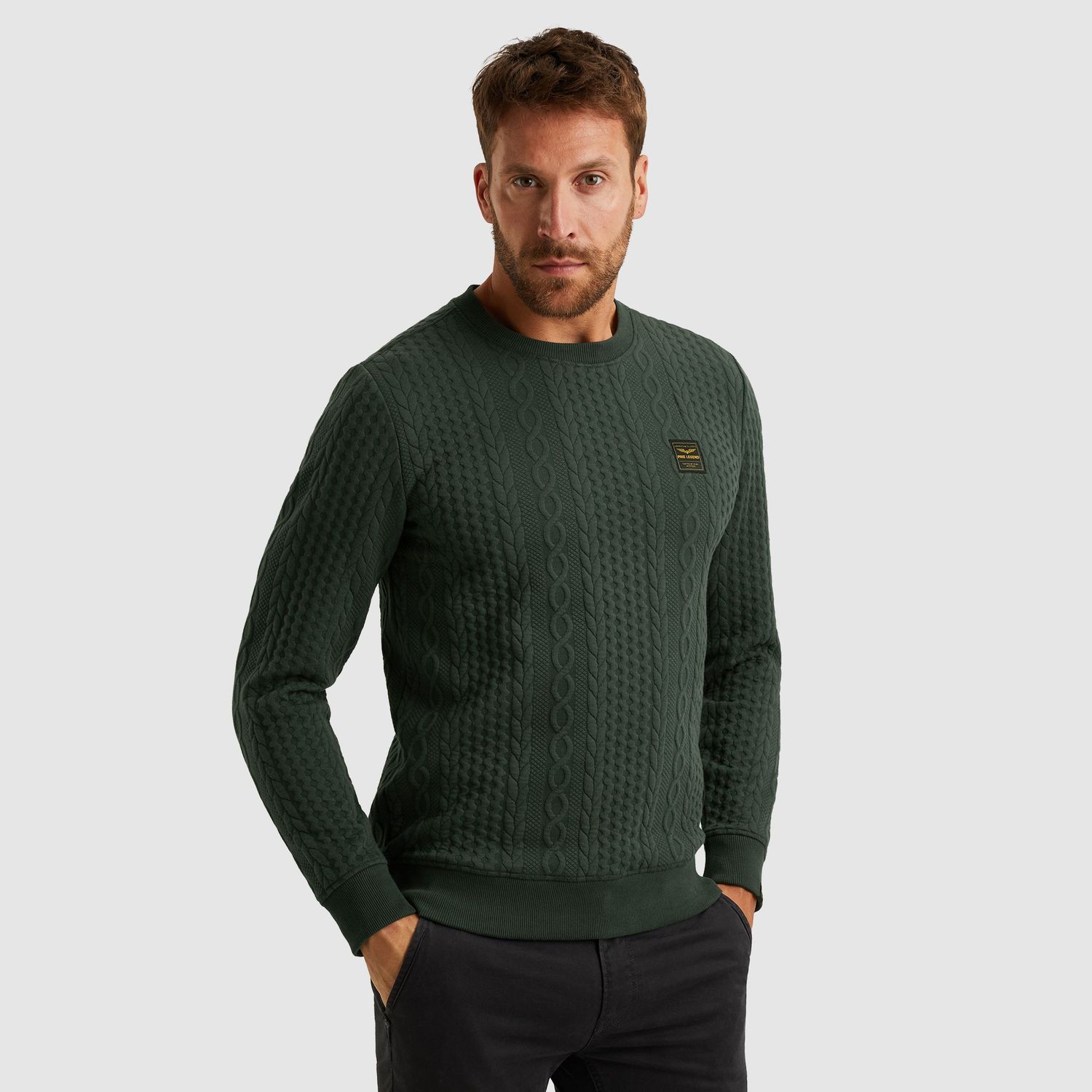 PME Legend | Sweatshirt van jacquard sweatstof PSW2510471-6027
