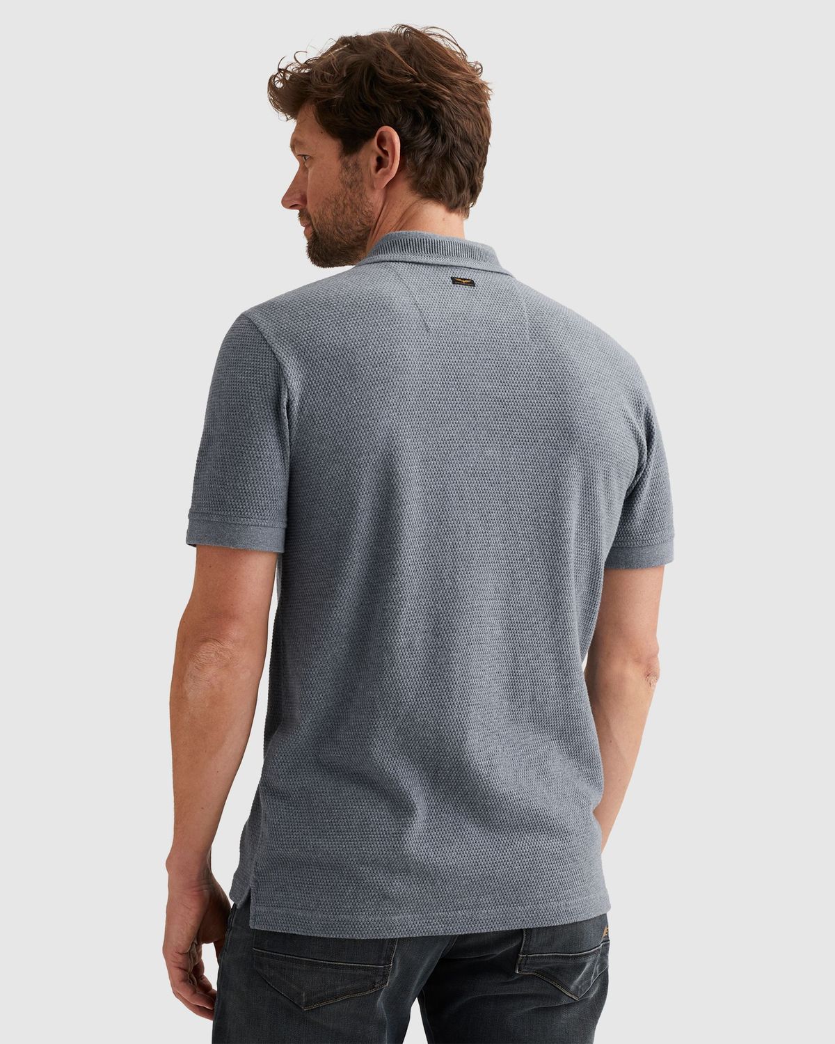 PME Legend | Polo met structuur en ribboorden PPSS2602856-5106