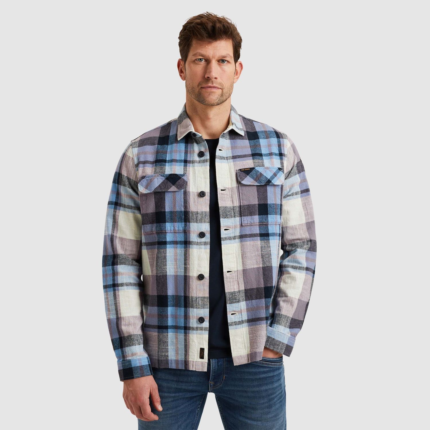 PME Legend | Shirt jacket met ruitpatroon PSI2502210-4184