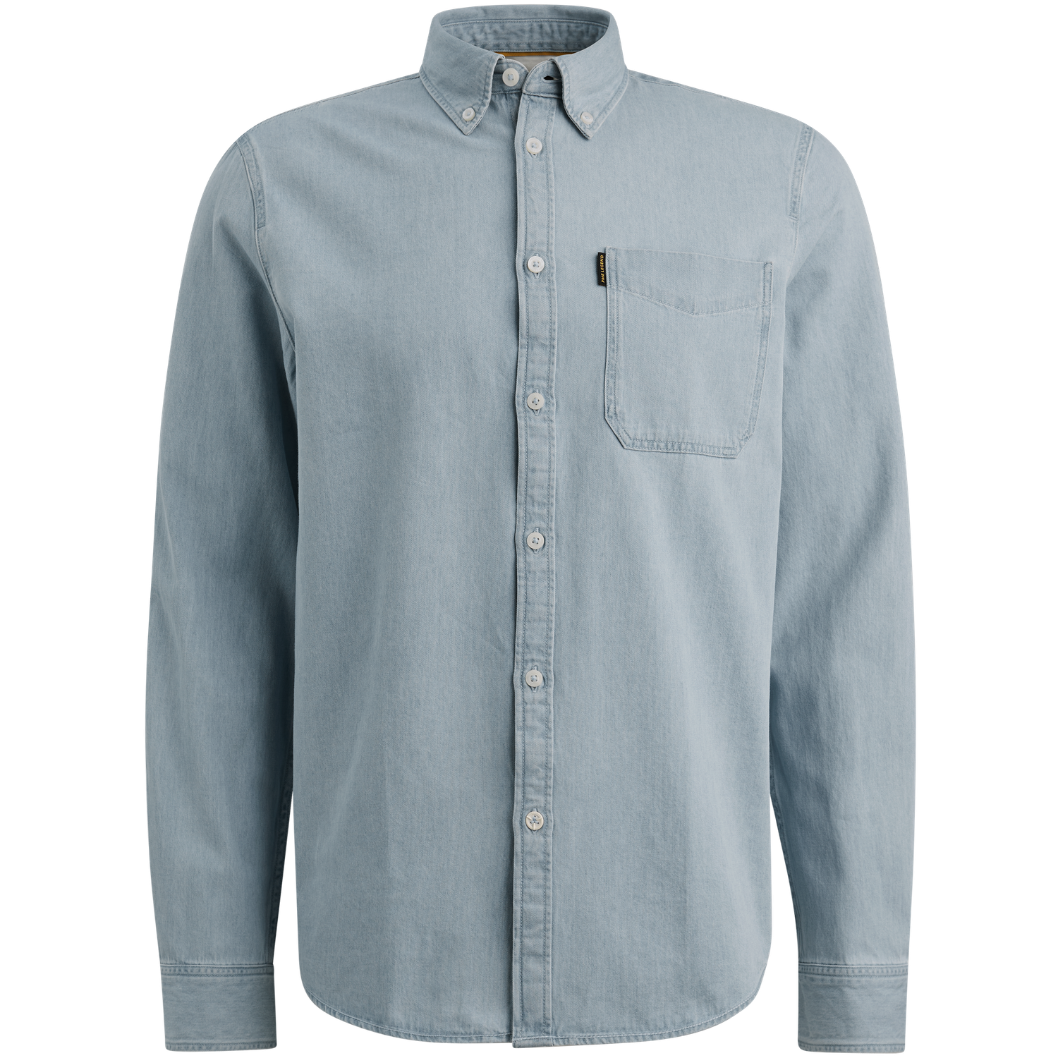PME Legend Overhemd van denim met stitching details