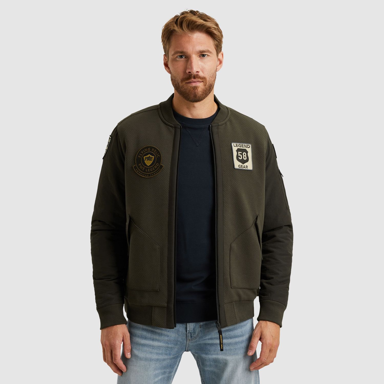 PME Legend | Sweat jacket met badges PSW2509440-8039