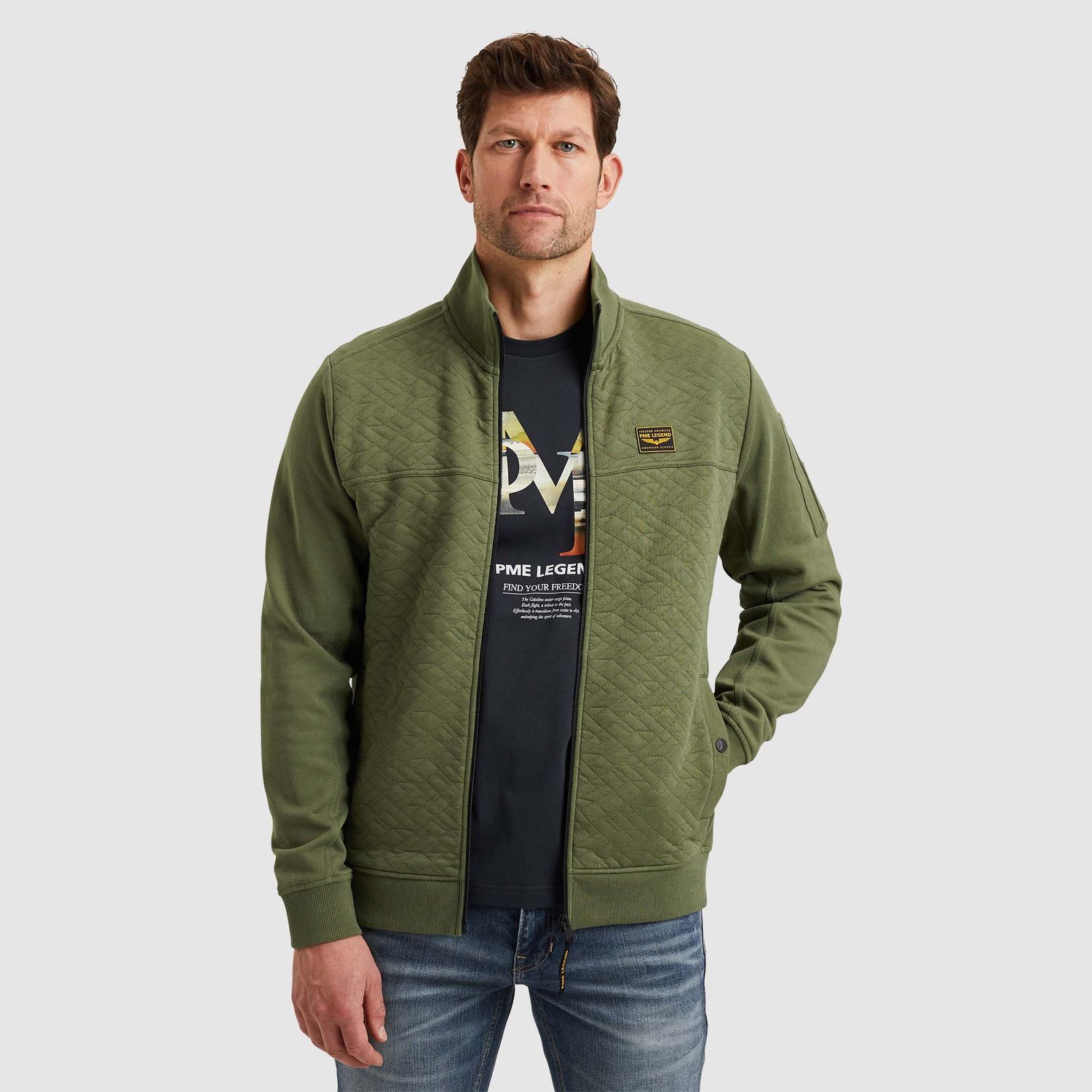 PME Legend | Sweat jacket met ritssluiting PSW2502475-6380