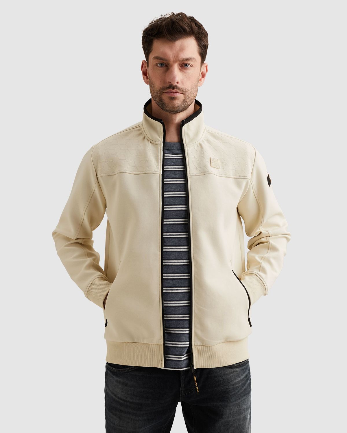 PME Legend Sweat jacket met opstaande kraag en ritssluiting