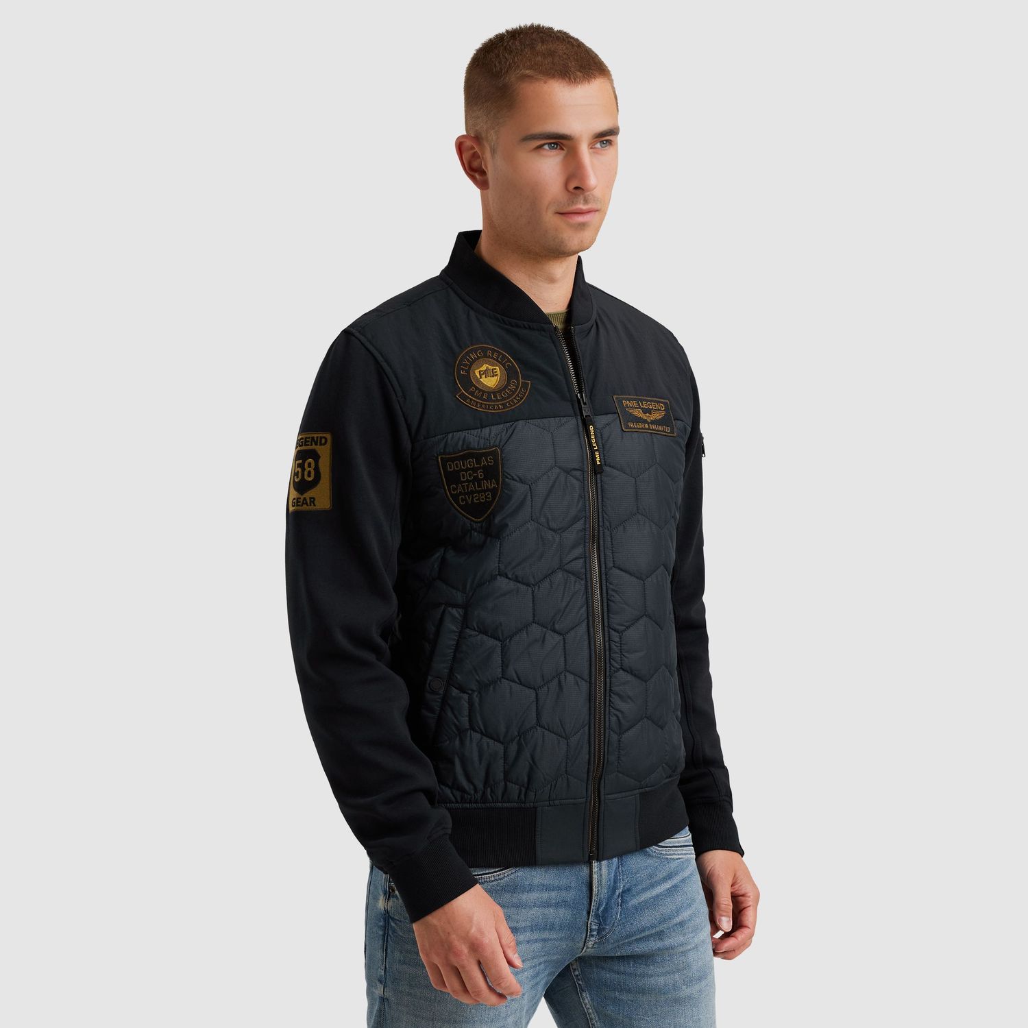 PME Legend Hybrid jacket van een materiaalmix