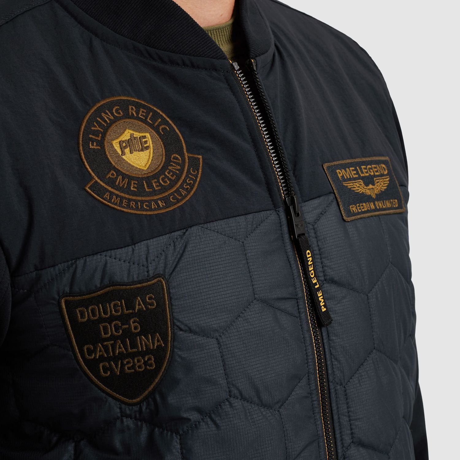 PME Legend Hybrid jacket van een materiaalmix