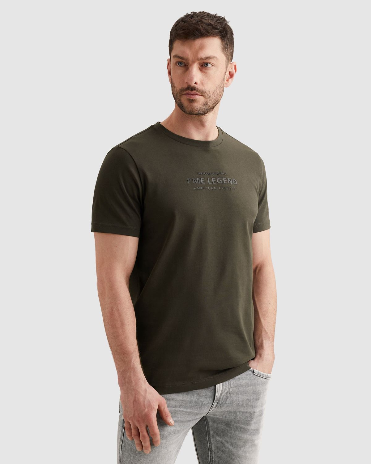 PME Legend T-shirt met artwork en stitching details PTSS2602584-8039