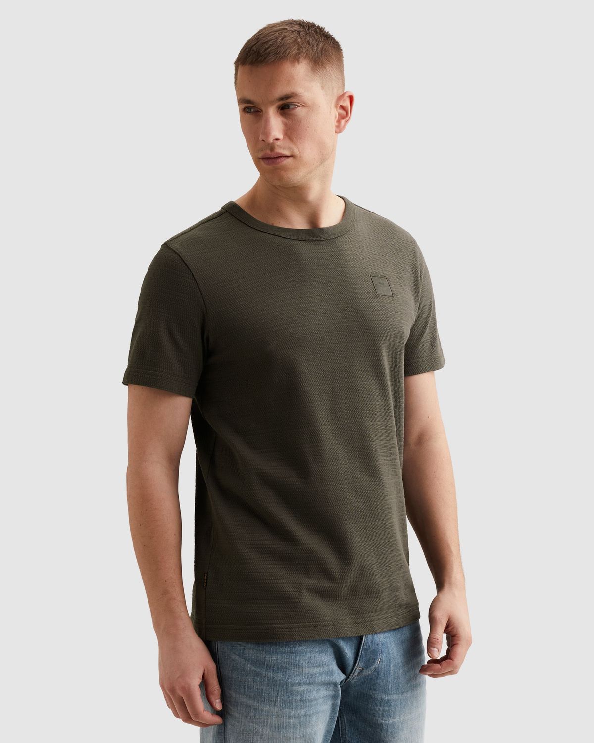 PME Legend T-shirt met jacquard streeppatroon PTSS2602563-8039